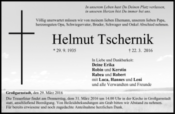 Traueranzeige von Helmut Tschernik von Neue Presse Coburg