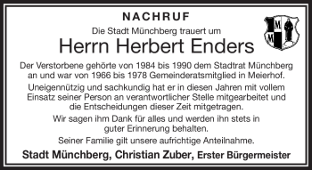 Traueranzeige von Herbert Enders von Frankenpost
