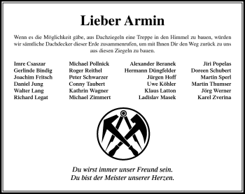 Traueranzeige von Armin  von Frankenpost