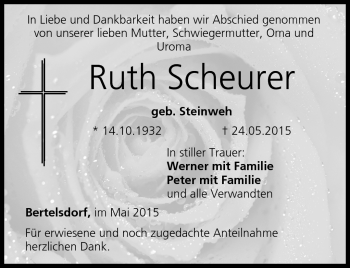 Traueranzeige von Ruth Scheurer von Neue Presse Coburg