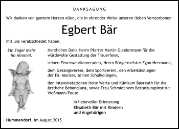 Traueranzeige von Egbert Bär von Neue Presse Coburg