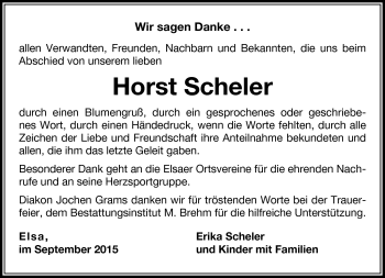 Traueranzeige von Horst Scheler von Neue Presse Coburg