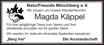 Traueranzeige von Magda Käppel von Frankenpost