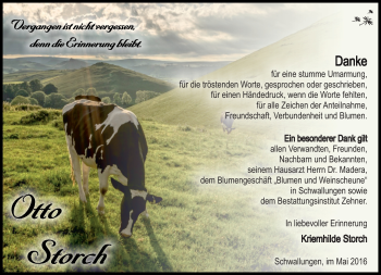 Traueranzeige von Otto Storch von Südthüringer Presse