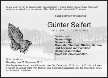 Traueranzeige von Günter Seifert von Neue Presse Coburg