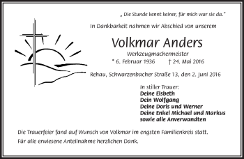 Traueranzeige von Volkmar Anders von Frankenpost