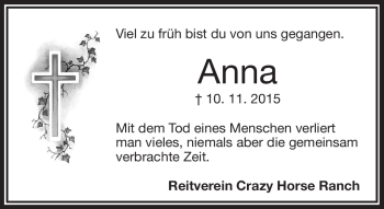 Traueranzeige von Anna Lichtblau von Frankenpost