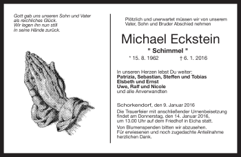 Traueranzeige von Michael Eckstein von Neue Presse Coburg