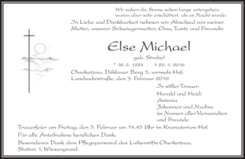 Traueranzeige von Ilse Michael von Frankenpost