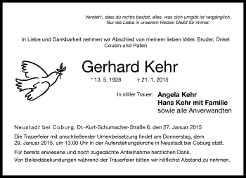 Traueranzeige von Gerhard Kehr von Neue Presse Coburg