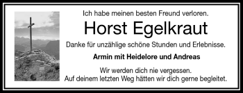 Traueranzeige von Horst Egelkraut von Frankenpost
