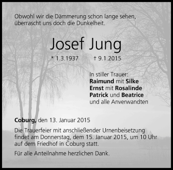Traueranzeige von Josef Jung von 23048