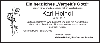 Traueranzeige von Karl Heindl von Frankenpost
