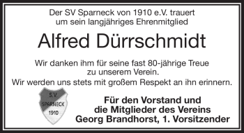 Traueranzeige von Alfred Dürrschmidt von Frankenpost
