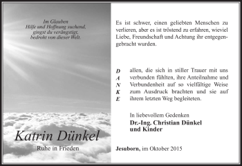 Traueranzeige von Katrin Dünkel von Südthüringer Presse