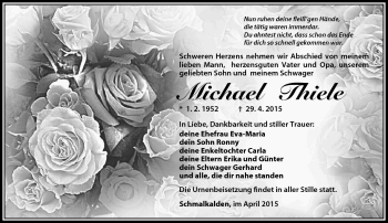 Traueranzeige von Michael Thiele von Südthüringer Presse