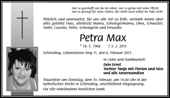 Traueranzeige von Petra Max von Frankenpost
