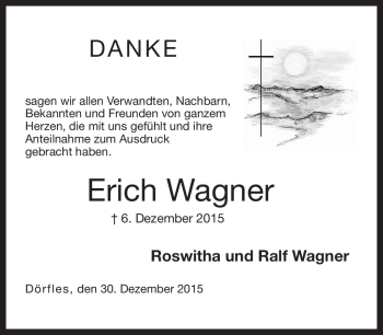 Traueranzeige von Erich Wagner von Neue Presse Coburg