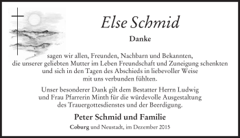Traueranzeige von Else Schmid von Neue Presse Coburg