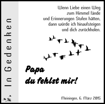 Traueranzeige von Siegfried Fiedler von Südthüringer Presse