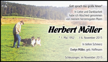 Traueranzeige von HebertHebert MöllerMöller von Südthüringer Presse