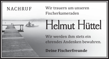 Traueranzeige von Helmut Hüttel von Frankenpost