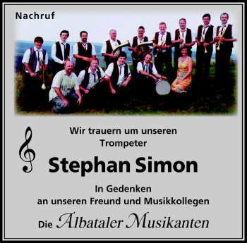 Traueranzeige von Stephan Simon von Südthüringer Presse