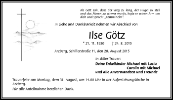 Traueranzeige von Michael Götz von Frankenpost