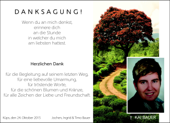 Traueranzeige von Kai Bauer von Neue Presse Coburg