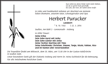 Traueranzeige von Herbert Purucker von Frankenpost