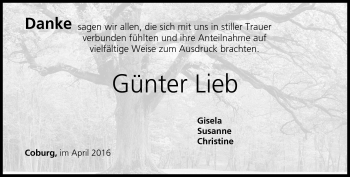 Traueranzeige von Günter Lieb von Neue Presse Coburg