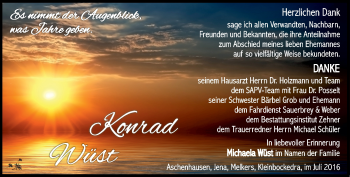 Traueranzeige von Konrad Wüst von Südthüringer Presse