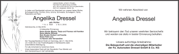 Traueranzeige von Angelika Dressel von Frankenpost