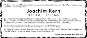 Traueranzeige von Joachim Kern von Neue Presse Coburg
