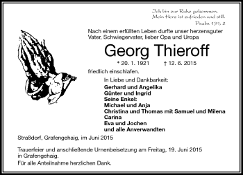 Traueranzeige von Georg Thieroff von Frankenpost