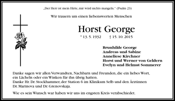 Traueranzeige von Horst George von Frankenpost