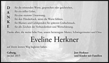Traueranzeige von Eveline Herkner von Neue Presse Coburg