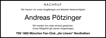 Traueranzeige von Andreas Pötzinger von Neue Presse Coburg