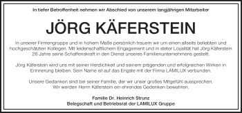 Traueranzeige von Jörg Käferstein von Frankenpost