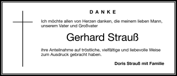 Traueranzeige von Gerhard Strauß von Frankenpost