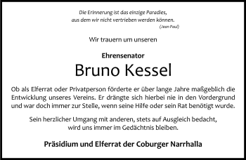 Traueranzeige von Bruno Kessel von Neue Presse Coburg