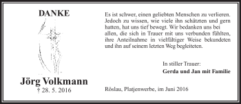 Traueranzeige von Jörg Volkmann von Frankenpost