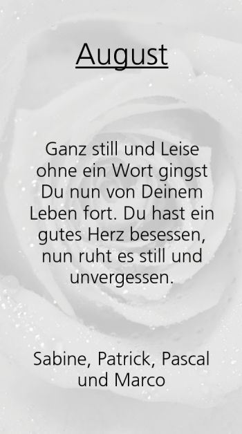 Traueranzeige von August  von Neue Presse Coburg