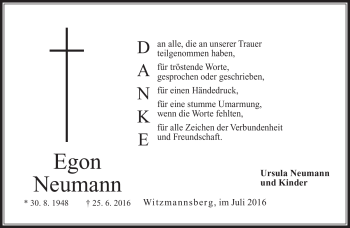 Traueranzeige von Egon Neumann von Neue Presse Coburg