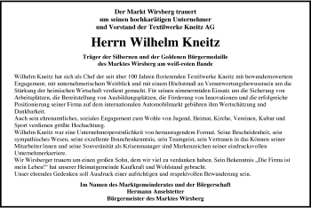 Traueranzeige von Wilhelm Kneitz von 23324