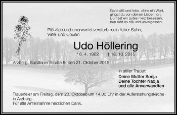 Traueranzeige von Udo Höllering von Frankenpost