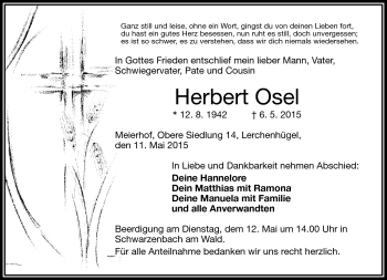 Traueranzeige von Herbert Osel von Frankenpost