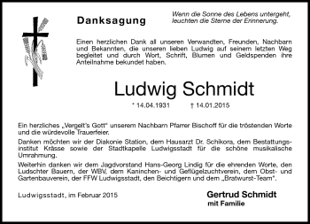 Traueranzeige von Ludwig Schmidt von Neue Presse Coburg