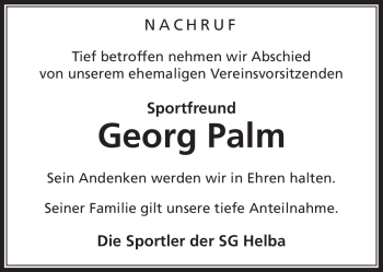 Traueranzeige von Georg pal von Südthüringer Presse