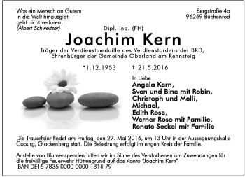 Traueranzeige von Joachim Kern von Neue Presse Coburg